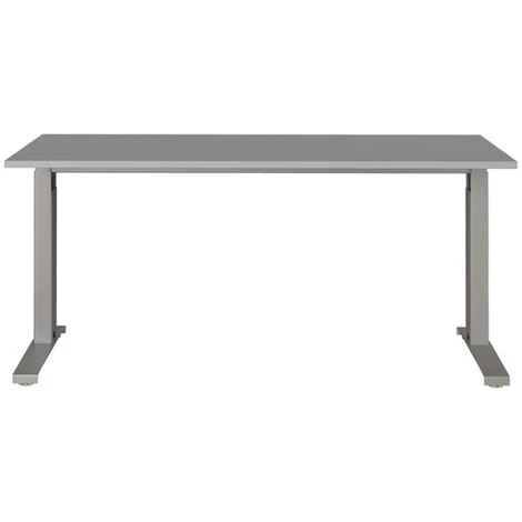 Bureau Coloris Gris Clair/Argenté - Longueur 160 X Hauteur 67 - 87 X Profondeur 80 Cm -PEGANE- 4 Bureau Coloris Gris Clair/Argenté - Longueur 160 X Hauteur 67 - 87 X Profondeur 80 Cm -PEGANE- – Image 2