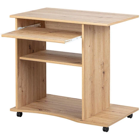 Bureau En Bois Imitation Chêne Artisan - L.80 X P.50 X H.75 Cm -PEGANE- 4 Bureau En Bois Imitation Chêne Artisan - L.80 X P.50 X H.75 Cm -PEGANE- – Image 2