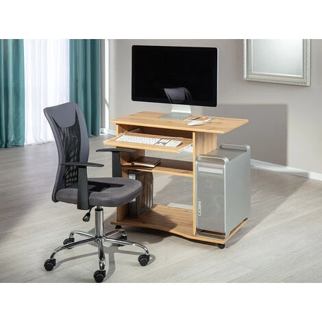 Bureau En Bois Imitation Chêne Artisan - L.80 X P.50 X H.75 Cm -PEGANE- 6 Bureau En Bois Imitation Chêne Artisan - L.80 X P.50 X H.75 Cm -PEGANE- – Image 4