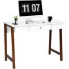 COSTWAY Bureau Informatique 103 X 50 X 76,5CM Table En Bois Avec Grand Plan De Travail , Tiroir Charge 54KG Moderne