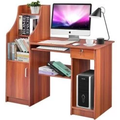 COSTWAY Bureau Informatique Avec Meuble De Rangement De Style Moderne 16 X 45,5 X 111,5 Cm (L × L × H) Chambre Salon Et Maison