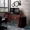 Bureau De Jeu à LED En Forme De Y Noir Et Rouge 110x60x75 Cm VidaXL -France Bureau Soldes 2022 49285389 1