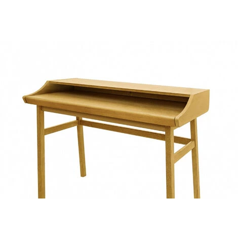 HELLIN Bureau En Bois Avec Plateau Coulissant - HOPKINS - Chêne 5 HELLIN Bureau En Bois Avec Plateau Coulissant - HOPKINS - Chêne – Image 3