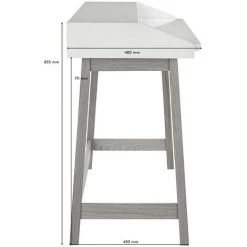 HELLIN Bureau Extensible En Bois - DIDEROT - Blanc 11 HELLIN Bureau Extensible En Bois - DIDEROT - Blanc -France Bureau Soldes 2022 49302600 5