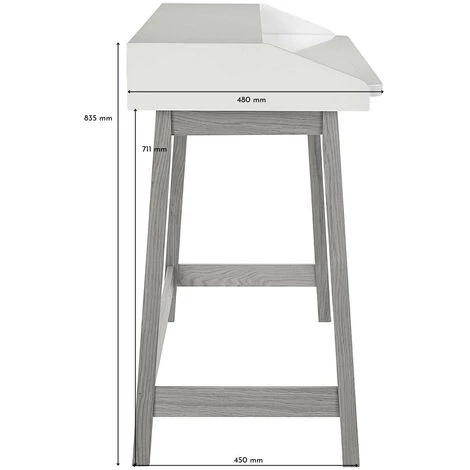 HELLIN Bureau Extensible En Bois - DIDEROT - Blanc 7 HELLIN Bureau Extensible En Bois - DIDEROT - Blanc – Image 5
