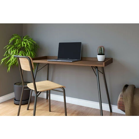 HELLIN Bureau En Bois Et Métal - BERKELEY - Noyer 5 HELLIN Bureau En Bois Et Métal - BERKELEY - Noyer – Image 3