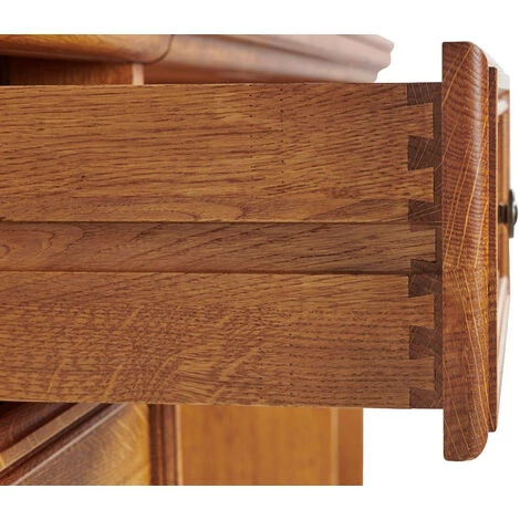 HELLIN Bureau Informatique En Chêne Massif Avec Tirette Pour Clavier - LA BRESSE - Bois Foncé 6 HELLIN Bureau Informatique En Chêne Massif Avec Tirette Pour Clavier - LA BRESSE - Bois Foncé – Image 4