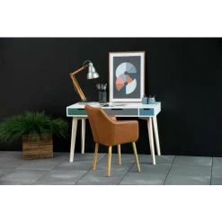 HELLIN Bureau 3 Tiroirs De Couleurs - KARL - Blanc -France Bureau Soldes 2022 49302792 3