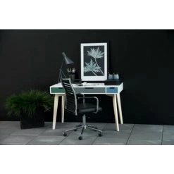 HELLIN Bureau 3 Tiroirs De Couleurs - KARL - Blanc -France Bureau Soldes 2022 49302792 4