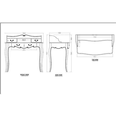 Amadeus - Bureau Blanc Cassé Apolline - Blanc 5 Amadeus - Bureau Blanc Cassé Apolline - Blanc – Image 3