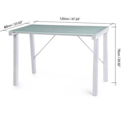 IKayaa Table De Bureau D'ordinateur De Style Simple Moderne PC Station De Travail De Bureau Pour Ordinateur Portable Plateau En Gals Trempé 120KG Capacité De Charge Meubles De Bureau à Domicile Bureau D'étude 4 IKayaa Table De Bureau D'ordinateur De Style Simple Moderne PC Station De Travail De Bureau Pour Ordinateur Portable Plateau En Gals Trempé 120KG Capacité De Charge Meubles De Bureau à Domicile Bureau D'étude – Image 2