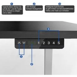 Hengda Bureau à Hauteur Réglable Avec Système Anti-collision Du Cadre De Table Avec Contrôle De La Mémoire Jusqu'à Une Charge De 80 Kg -France Bureau Soldes 2022 49747130 4