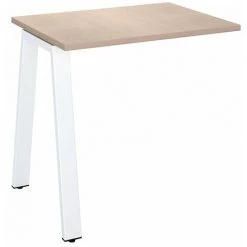 SANS MARQUE Retour Bureau Chêne Clair 80 X 60 Cm, Piétement Métal Blanc – Arch - Maxiburo - Blanc