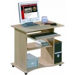 Bureau Chêne De Sonoma, Dim : 80 X 50 X 75 Cm -PEGANE-