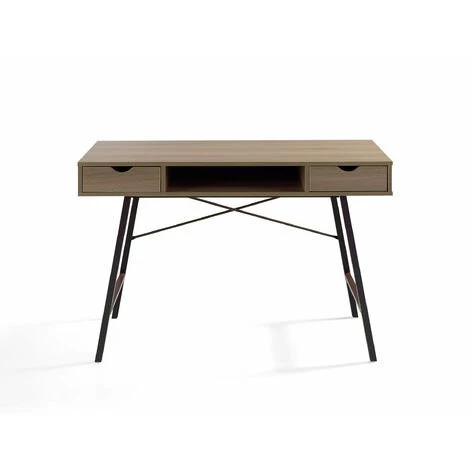 HERDASA Bureau En Mélamine Et Métal 2 Tiroirs, Moment 3 HERDASA Bureau En Mélamine Et Métal 2 Tiroirs, Moment