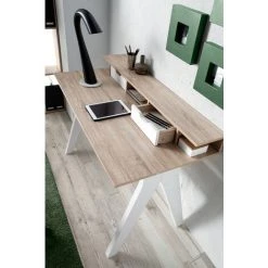 HERDASA Bureau En Mélamine 2 Tiroirs, Hispanohogar -France Bureau Soldes 2022 49934428 3