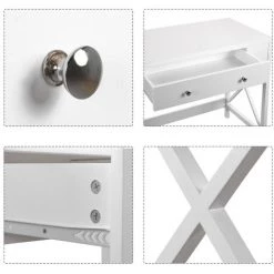 Foroo Bureau 100x48x78cm Bureau D'ordinateur Bureau De Travail Coiffeuse Sans Miroir Bureau En Bois Et Ch¨ºne Design Scandinave Moderne 9 Foroo Bureau 100x48x78cm Bureau D'ordinateur Bureau De Travail Coiffeuse Sans Miroir Bureau En Bois Et Ch¨ºne Design Scandinave Moderne -France Bureau Soldes 2022 49989988 3