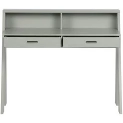 Bureau En Pin Coloris Gris Béton - 93 X 112 X 55 Cm -PEGANE- -France Bureau Soldes 2022 50174868 3