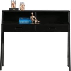 Bureau En Pin Massif Coloris Noir - H.93 X L.212 X P.55 Cm -PEGANE- -France Bureau Soldes 2022 50174871 4