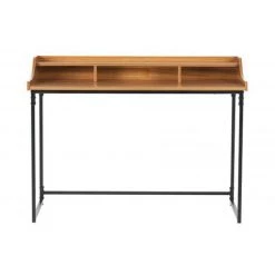 Bureau Coloris Marron En Bois / Métal - Dim: 90 X 120 X 60 Cm -PEGANE-