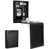 COSTWAY Bureau Mural Rabattable, Table Murale Pliable Avec Compartiments Intégrés Et Plateau Inscriptible, 87 X 60 X 150 CM Noir