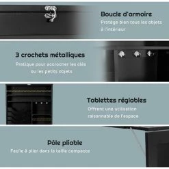 COSTWAY Bureau Mural Rabattable, Table Murale Pliable Avec Compartiments Intégrés Et Plateau Inscriptible, 87 X 60 X 150 CM Noir 9 COSTWAY Bureau Mural Rabattable, Table Murale Pliable Avec Compartiments Intégrés Et Plateau Inscriptible, 87 X 60 X 150 CM Noir -France Bureau Soldes 2022 50197421 3