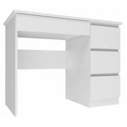 HUCOCO MESO - Bureau Droit Style Moderne Bureau/chambre - 98x51x76 Cm - 4 Tiroirs - Blanc