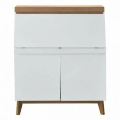 AUTRES Bureau Secrétaire Avec Tablette 2 Portes - Bois - L96,7 X P 115 X H 40,5 - MUNICH