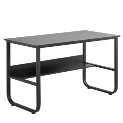 KARTOKNER Bureau D'ordinateur PC Meuble Informatique Multifunctinal Table Informatique Pour Bureaux à Domicile (noire, 120x60x73 Cm)