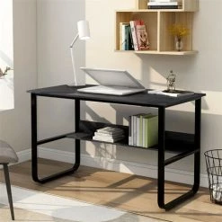KARTOKNER Bureau D'ordinateur PC Meuble Informatique Multifunctinal Table Informatique Pour Bureaux à Domicile (noire, 120x60x73 Cm) -France Bureau Soldes 2022 50406561 5