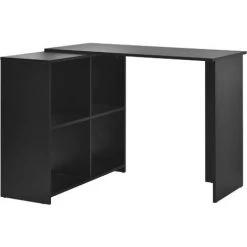 JN.SONGS Bureau D'angle Avec Cube D'étagère Travail Bureau D'ordinateur Forme L Meuble Du Bureau Travail , Noir - Noir -France Bureau Soldes 2022 50599936 3