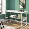 JN.SONGS Bureau Avec Étagères 129x60x73cm Travail Informatique D'ordinateur En Bois Postes De Travail Table D’étude écriture - Blanc -France Bureau Soldes 2022 50599989 1