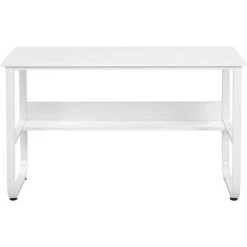 JN.SONGS Bureau Avec Étagères 129x60x73cm Travail Informatique D'ordinateur En Bois Postes De Travail Table D’étude écriture - Blanc -France Bureau Soldes 2022 50599989 3