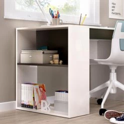 Bureau 1 Tiroir coloris Blanc/graphite - Longueur 115 X Profondeur 40 X Hauteur 74 Cm -PEGANE- -France Bureau Soldes 2022 50697801 4