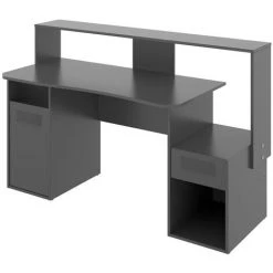 Bureau Gaming Table De Jeu Coloris graphite - Longueur 153,5 x Profondeur 62-68.5 x Hauteur 84.2-97 cm -PEGANE- -France Bureau Soldes 2022 50697805 2