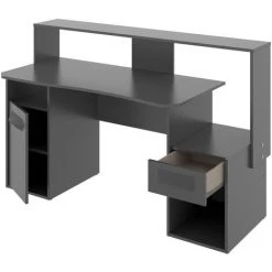 Bureau Gaming Table De Jeu Coloris graphite - Longueur 153,5 x Profondeur 62-68.5 x Hauteur 84.2-97 cm -PEGANE- -France Bureau Soldes 2022 50697805 3