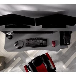 Bureau Gaming Table De Jeu Coloris graphite - Longueur 153,5 x Profondeur 62-68.5 x Hauteur 84.2-97 cm -PEGANE- -France Bureau Soldes 2022 50697805 4