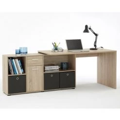 Bureau D'Angle Modulable Avec Caisson, Tiroir Et Étagères De Rangements - Lex - Calicosy - Chêne Clair - Chêne Clair -France Bureau Soldes 2022 50702696 3