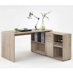 Bureau D'Angle Modulable Avec Caisson, Tiroir Et Étagères De Rangements - Lex - Calicosy - Chêne Clair - Chêne Clair -France Bureau Soldes 2022 50702696 5