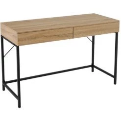 LOLA HOME Bureau En Métal Noir Et Naturel Et Bois MDF Avec 2 Tiroirs De 116x48x76 Cm 8 LOLA HOME Bureau En Métal Noir Et Naturel Et Bois MDF Avec 2 Tiroirs De 116x48x76 Cm -France Bureau Soldes 2022 50736418 2