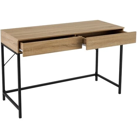 LOLA HOME Bureau En Métal Noir Et Naturel Et Bois MDF Avec 2 Tiroirs De 116x48x76 Cm 5 LOLA HOME Bureau En Métal Noir Et Naturel Et Bois MDF Avec 2 Tiroirs De 116x48x76 Cm – Image 3