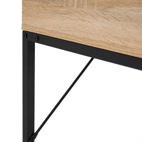 LOLA HOME Bureau En Métal Noir Et Naturel Et Bois MDF Avec 2 Tiroirs De 116x48x76 Cm 6 LOLA HOME Bureau En Métal Noir Et Naturel Et Bois MDF Avec 2 Tiroirs De 116x48x76 Cm – Image 4