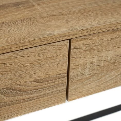 LOLA HOME Bureau En Métal Noir Et Naturel Et Bois MDF Avec 2 Tiroirs De 116x48x76 Cm 7 LOLA HOME Bureau En Métal Noir Et Naturel Et Bois MDF Avec 2 Tiroirs De 116x48x76 Cm – Image 5