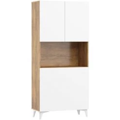 BIM FURNITURE Bureau Pliant MEGAN 1 Bibliothèque Chêne Bordeaux / Blanc