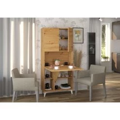 BIM FURNITURE Bureau Pliant MEGAN 2 Bibliothèque Chêne Artisanal -France Bureau Soldes 2022 50754599 4