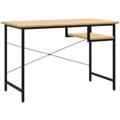 Bureau D'ordinateur 105x55x72 Cm MDF Et Métal Noir/chêne Clair VidaXL -France Bureau Soldes 2022 50788881 2