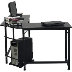 OUYIFAN Table D'ordinateur De Bureau D'ordinateur De Bureau En Forme De L Pour La Maison Et Le Bureau De Poste De Travail Noir -France Bureau Soldes 2022 50812380 3