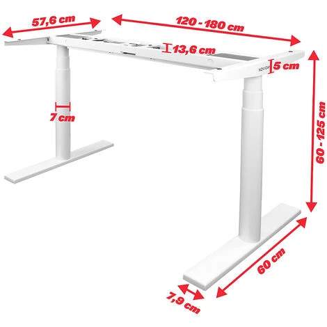 NOVIGAMI Ensemble De Bureau | Bureau Réglable En Hauteur électriquement Josi | Blanc-multiplis | Largeur 140 Cm | Chaise De - Blanc/multiplis | Piétement : Blanc 6 NOVIGAMI Ensemble De Bureau | Bureau Réglable En Hauteur électriquement Josi | Blanc-multiplis | Largeur 140 Cm | Chaise De - Blanc/multiplis | Piétement : Blanc – Image 4
