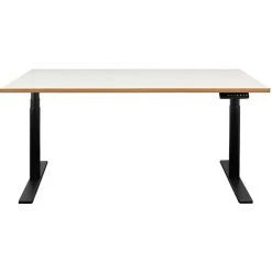 NOVIGAMI Ensemble De Bureau | Bureau Réglable En Hauteur électriquement Josi | Blanc-multiplis | Largeur 160 Cm | Chaise De - Blanc/multiplis | Piétement : Noir -France Bureau Soldes 2022 50819158 5