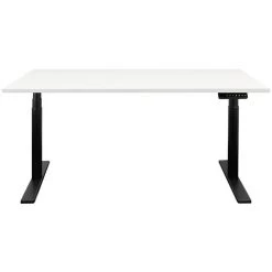 NOVIGAMI Ensemble De Bureau | Bureau Réglable En Hauteur électriquement Josi | Blanc | Largeur 160 Cm | Chaise De Bureau Kalik - Blanc | Piétement : Noir -France Bureau Soldes 2022 50819164 5